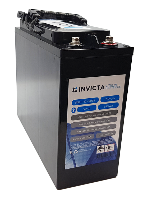 Invicta Lithium 12V 50AH Front Terminal design